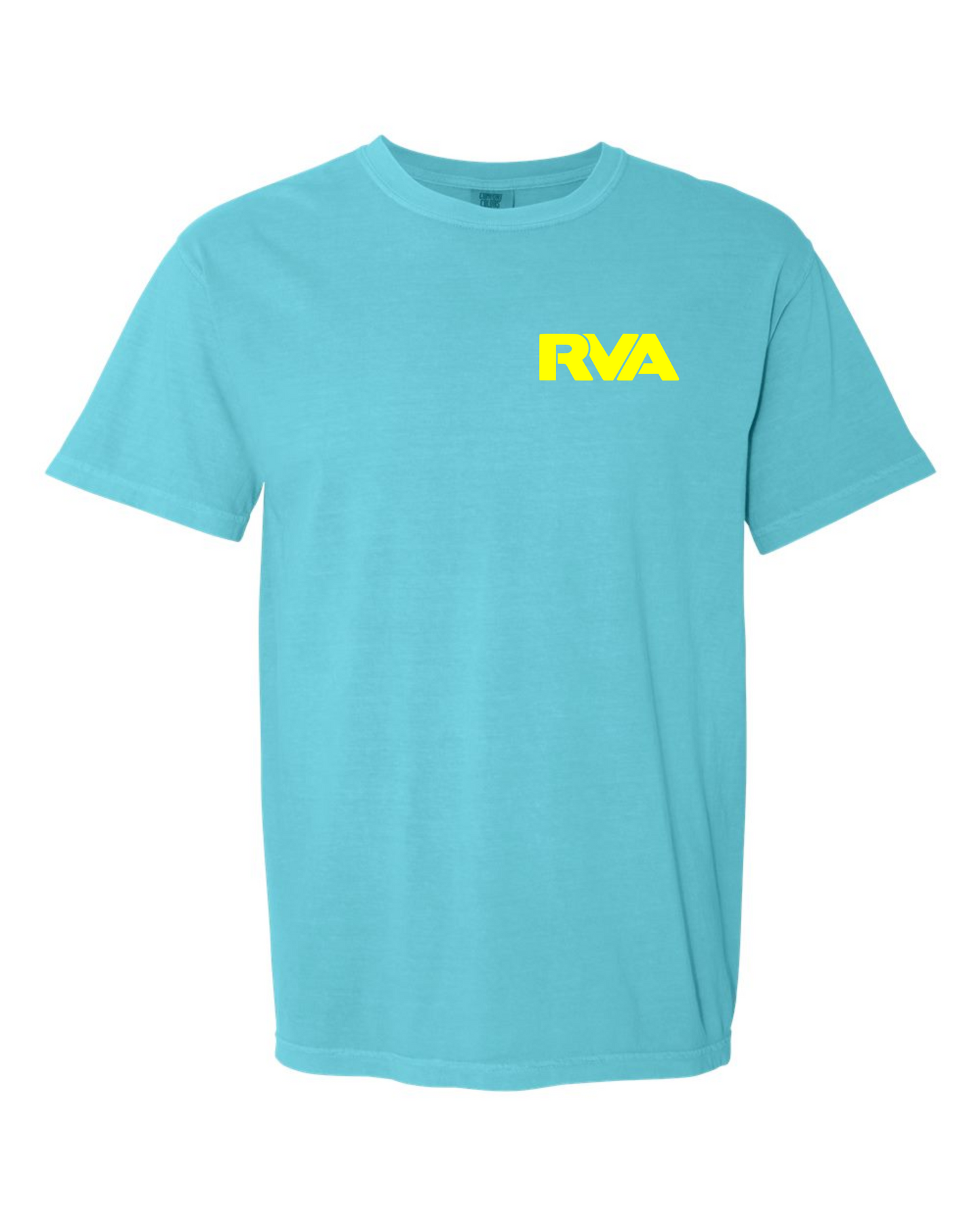 RVA Stencil Logo T-Shirt - Lagoon/Yellow