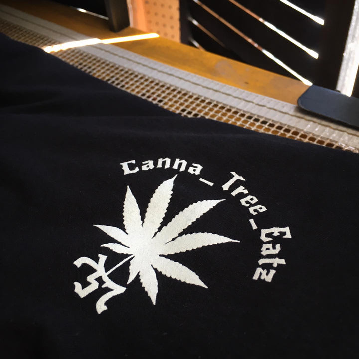 Finished Canna Tree Eatz t-shirt, screen printed by RVA Threads