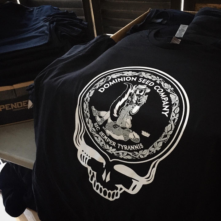 Finished Dominion Seed Company t-shirt back print, screen printed by RVA Threads