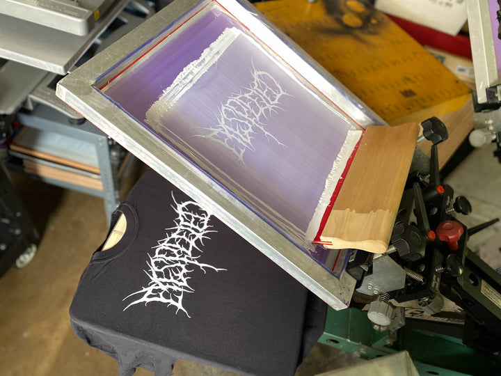 Finished Eyespeeled t-shirt, screen printed by RVA Threads