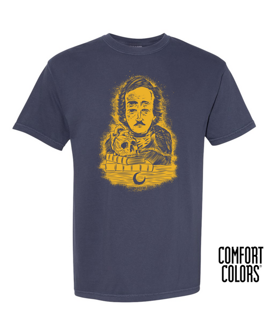 Four Eyed Poe T-Shirt - Navy/Golden Yellow