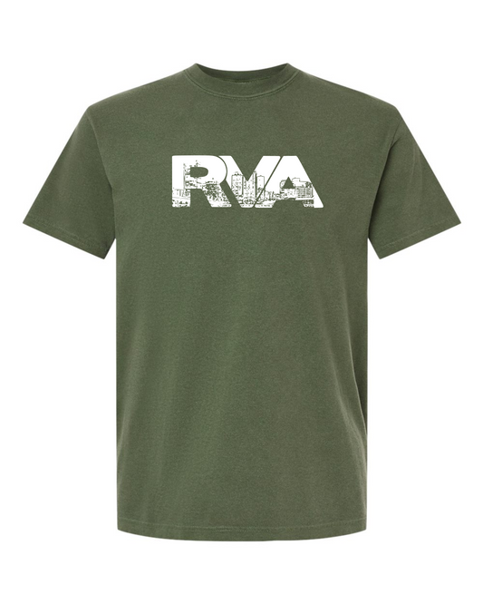 RVA Logo Skyline T-Shirt - Hemp/White