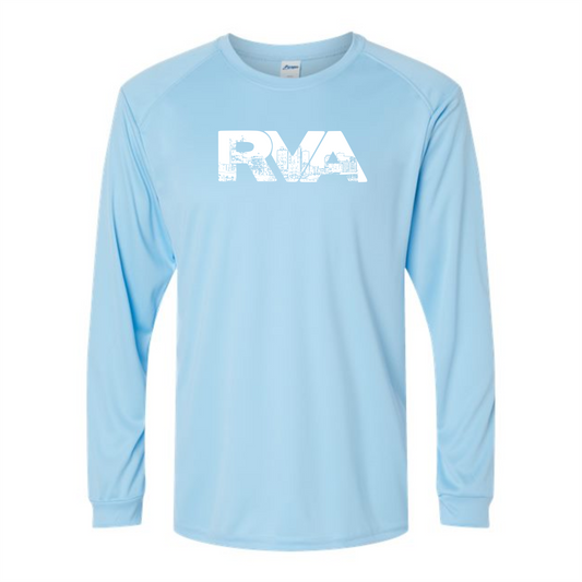 RVA Logo Skyline long sleeve sport shirt.