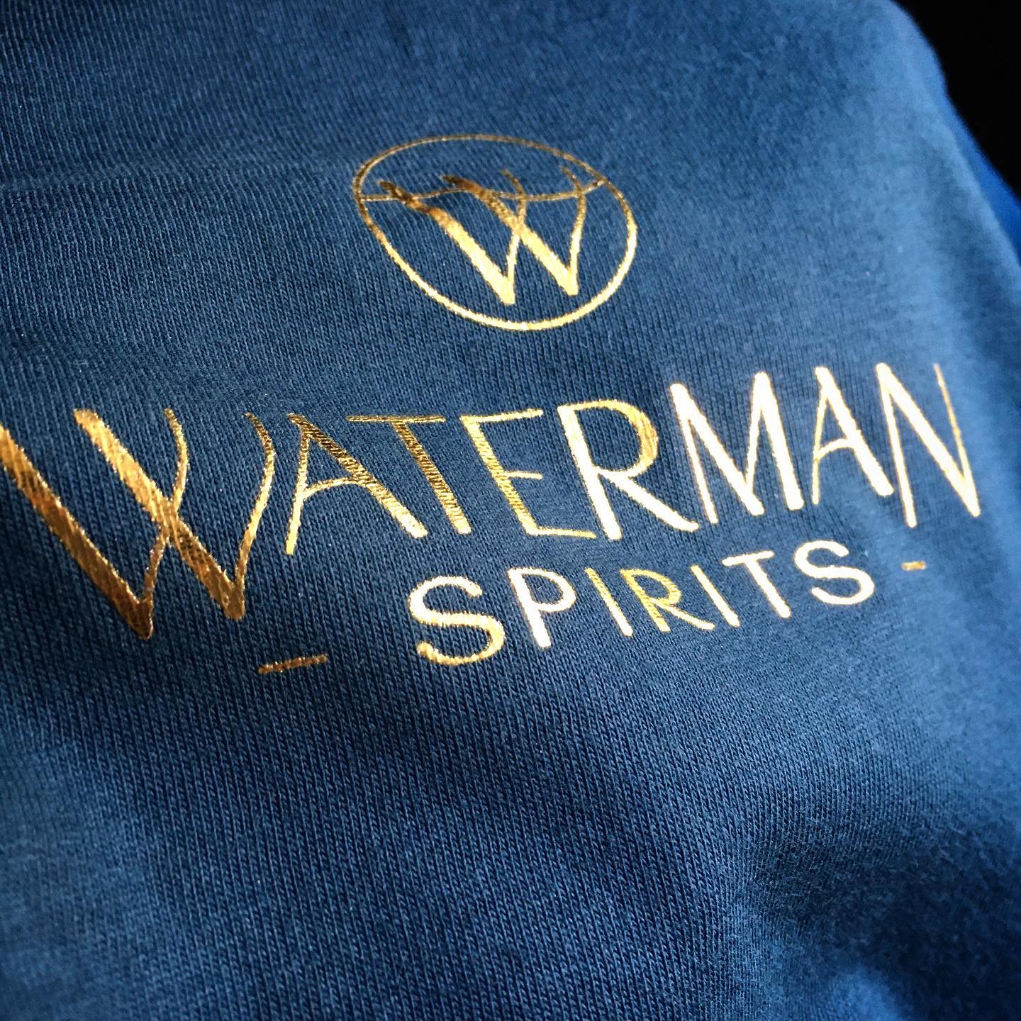 Waterman Spirits gold foil screen printing