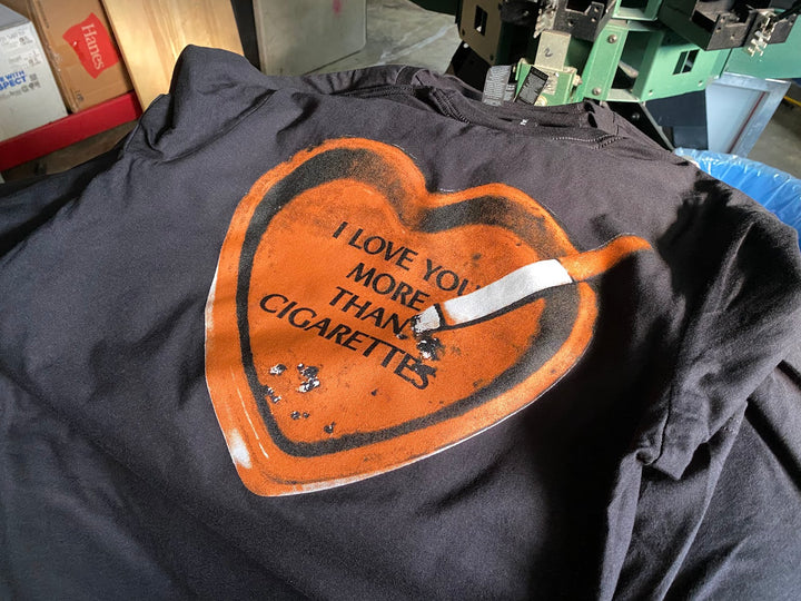 Finished Peach Face t-shirt back print, screen printed by RVA Threads