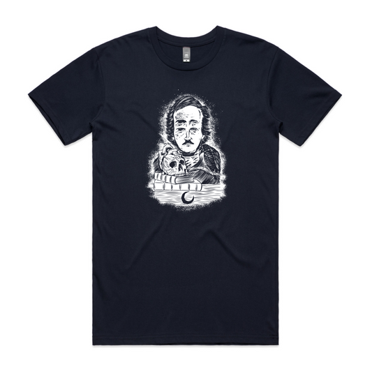 Four Eyed Poe T-Shirt - Dark Navy/White