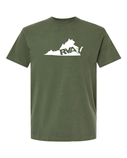 RVA State T-Shirt - Hemp/White