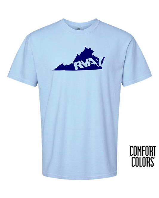 RVA State T-Shirt - Hydrangea/Navy