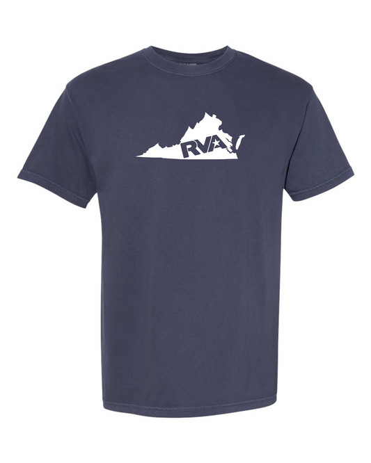 RVA State T-Shirt - Navy/White