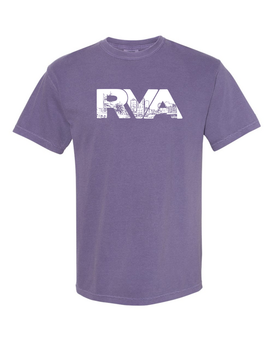 RVA Logo Skyline T-Shirt - Grape/White