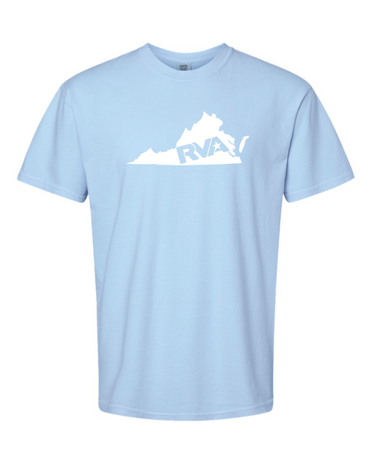 RVA State T-Shirt - Hydrangea/White