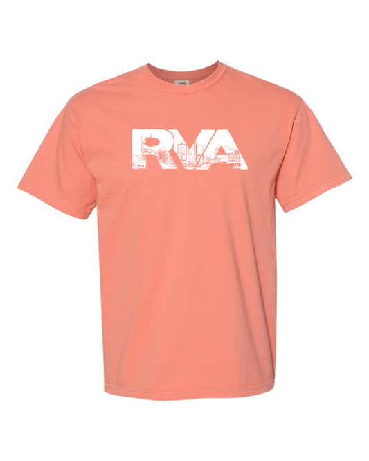 RVA Logo Skyline T-Shirt - Terracotta/White