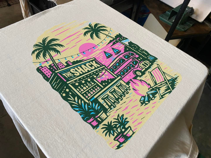 Finished The Shack on 8th t-shirt back print, screen printed by RVA Threads