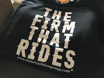 The Firm That Rides lettering in white ink on a black tee, close up at RVA Threads screen printing, Virginia